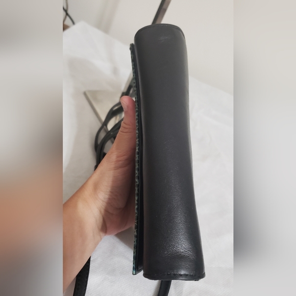 MCM Crossbody Black & Turquoise Reptile Leather Bag - Picture 6 of 14